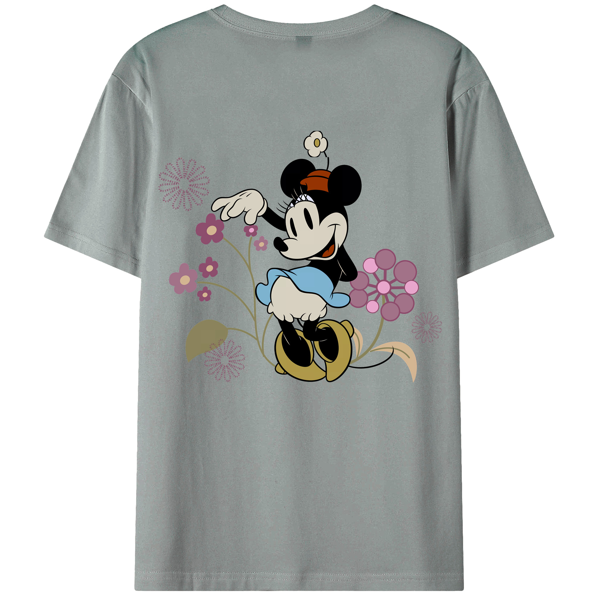 （画像用） ミッキーマウス Mickey Mouse 綿100％ メンズ半袖Tシャツ（バックプリント） 通気性
